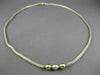 ESTATE 14KT YELLOW GOLD & 925 SILVER BEADED PAST PRESENT FUTURE NECKLACE #26204