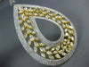 ESTATE EXTRA LARGE 27.5CT WHITE & FANCY YELLOW DIAMOND 18K GOLD HANGING EARRINGS