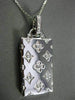 ANTIQUE LARGE .30CT DIAMOND 14KT WHITE GOLD 3D FLORAL PURSE BAG PENDANT #19086