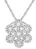 ESTATE .48CT DIAMOND 14KT WHITE GOLD 3D MULTI FLOWER FUN FLOATING PENDANT