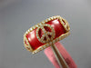 WIDE 1.40CT DIAMOND & RED ENAMEL 18K ROSE GOLD 3D MULTI PEACE SIGN ETERNITY RING