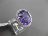 ESTATE LARGE 7.28CT DIAMOND & AAA AMETHYST 14KT WHITE GOLD 3D FILIGREE HALO RING