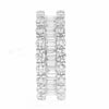 LARGE 9.97CT DIAMOND 18KT WHITE GOLD 3D ROUND & BAGUETTE 3 ROW ANNIVERSARY RING
