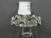 ESTATE .36CT DIAMOND 14K WHITE GOLD MULTI LEAF ETERNITY WEDDING ANNIVERSARY RING