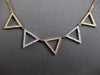 ESTATE .74CT DIAMOND 18KT TRI COLOR GOLD 3D ROUND TRIANGULAR FUN LOVE NECKLACE