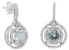 1.87CT DIAMOND & AAA GREEN AMETHYST 14KT WHITE GOLD DOUBLE HALO FLORAL EARRINGS