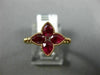 ESTATE 1.12CT DIAMOND & AAA RUBY 14KT ROSE GOLD SQUARE 4 LEAF CLOVER FLOWER RING