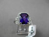 ESTATE WIDE 3.16CTW DIAMOND & AAA EXTRA FACET AMETHYST 14KT WHITE GOLD HALO RING