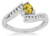 .76CT DIAMOND & AAA YELLOW SAPPHIRE 14KT WHITE GOLD 3D TRILLION & ROUND FUN RING