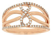 ESTATE WIDE .33CT DIAMOND 14KT ROSE GOLD 3D CLASSIC INFINITY FLOWER FUN RING