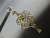 EXTRA LARGE 7.16CT WHITE & FANCY YELLOW DIAMOND 18K 2 TONE GOLD HANGING EARRINGS