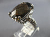 EXTRA LARGE 9.57CT DIAMOND & AAA SMOKY TOPAZ 14K WHITE GOLD CUSHION & ROUND RING