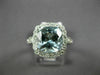 ESTATE LARGE 3.25CT DIAMOND & AAA AQUAMARINE 14KT WHITE GOLD 3D ENGAGEMENT RING