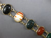 ANTIQUE EXTRA LARGE MULTI COLOR GEM 14KT YELLOW GOLD HANDCRAFTED BRACELET #27931