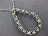 ESTATE .48CT DIAMOND 14KT WHITE GOLD FILIGREE OPEN TEAR DROP LOVE FUN PENDANT