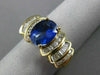 ESTATE 4.20CT DIAMOND & AAA SAPPHIRE 14KT YELLOW GOLD MULTI ROW ENGAGEMENT RING