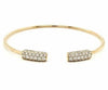 ESTATE 1.40CT DIAMOND 18KT YELLOW GOLD MULTI ROW DOUBLE BAR FUN BANGLE BRACELET