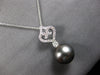.33CT DIAMOND & AAA TAHITIAN PEARL 18KT WHITE GOLD HEART SHAPE FLOATING PENDANT