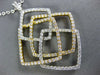 EXTRA LARGE 1.57CT DIAMOND 18KT 2 TONE GOLD MULTI SQUARE LOVE KNOT FUN PENDANT