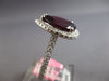 LARGE 6.01CT DIAMOND & AAA RHODOLITE 18KT WHITE GOLD PEAR SHAPE ENGAGEMENT RING