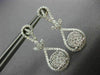 ESTATE LARGE 1.63CT DIAMOND 18KT WHITE GOLD 3D TEAR DROP LEAF HANGING EARRINGS