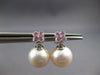 .35CT DIAMOND & AAA PINK SAPPHIRE & AAA SOUTH SEA PEARL 14KT WHITE GOLD EARRINGS