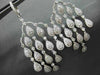 ANTIQUE LARGE 3.32CT DIAMOND 18K WHITE GOLD RAINDROP CHANDELIER HANGING EARRINGS