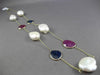 ANTIQUE 6.0CTW AAA MULTI COLOR GEM & PEARL BY THE YARD 14KT YELLOW GOLD NECKLACE