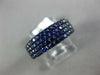 ESTATE WIDE 1.64CT AAA SAPPHIRE 18KT WHITE GOLD 3D MULTI ROW ANNIVERSARY RING
