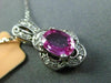 ESTATE .97CT DIAMOND & AAA PINK SAPPHIRE 14KT WHITE GOLD FLOWER FLOATING PENDANT