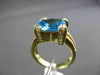 ESTATE LARGE 6.54CT DIAMOND & AAA EXTRA FACET BLUE TOPAZ 14K YELLOW GOLD 3D RING