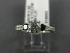 .25CT WHITE & BLACK DIAMONDS 14KT WHITE GOLD PAST PRESENT FUTURE ENGAGEMENT RING