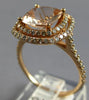 LARGE 2.34CT DIAMOND & AAA MORGANITE 14KT ROSE GOLD DOUBLE HALO ENGAGEMENT RING