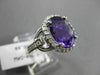 ESTATE LARGE 2.88CTW DIAMOND & AAA AMETHYST 14KT WHITE GOLD 3D FILIGREE RING