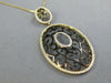LARGE .60CT DIAMOND & BLACK ENAMEL 14KT YELLOW GOLD DOUBLE OVAL FILIGREE PENDANT