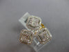 LARGE 1.11CT DIAMOND 14KT YELLOW GOLD ROUND & BAGUETTE CLUSTER HALO SQUARE RING