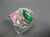 ESTATE .99CT DIAMOND & AAA EMERALD 18K TWO TONE GOLD DOUBLE HALO ENGAGEMENT RING