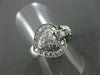 ANTIQUE LARGE .81CT DIAMOND HEART 3D 14KT WHITE GOLD RING SIMPLY BEAUTIFUL 16482
