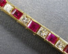 6.86CT DIAMOND & AAA RUBY 14KT YELLOW GOLD 3D CHANNEL INVISIBLE TENNIS BRACELET