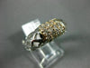 ESTATE WIDE .50CT DIAMOND 14KT TWO TONE GOLD MULTI ROW SQUARE OPEN FILIGREE RING