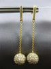 ESTATE .32CT DIAMOND 14KT YELLOW GOLD 3D ROUND CLASSIC BALL HANGING EARRINGS