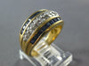 WIDE 1.99CT DIAMOND & AAA SAPPHIRE 18KT YELLOW GOLD MULTI ROW ANNIVERSARY RING