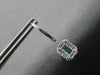 1.87CT DIAMOND & AAA BLUE TOPAZ 14KT WHITE GOLD HALO LEVERBACK HANGING EARRINGS