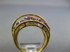WIDE 5.20CT DIAMOND & AAA AMETHYST 14K YELLOW GOLD OVAL & ROUND CRISS CROSS RING