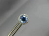 ESTATE 2.80CT DIAMOND & AAA SAPPHIRE 14KT WHITE GOLD 3D ROUND HALO STUD EARRINGS