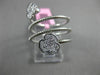 ESTATE WIDE .40CT DIAMOND 14K WHITE GOLD 3 LEAF CLOVER FLOWER FLEXIBLE LOVE RING