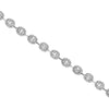 3.61CT DIAMOND 18K WHITE GOLD ROUND & BAGUETTE CLUSTER OVAL HALO TENNIS BRACELET