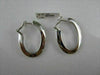 ESTATE .65CT DIAMOND 14KT WHITE GOLD 3D OVAL ETOILE CLIP ON HOOP EARRINGS