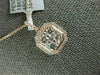 ESTATE LARGE .74CT DIAMOND 18K ROSE GOLD 3D SQUARE OCTAGON CLUSTER HALO PENDANT