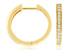 ESTATE .19CT DIAMOND 14K YELLOW GOLD ROUND FILIGREE HUGGIE HOOP HANGING EARRINGS